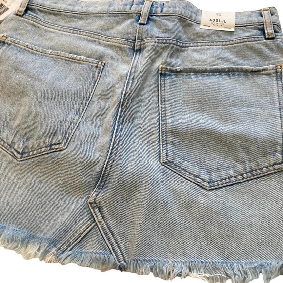 NWT AGOLDE Quinn Blue Denim Jean Skirt - Picture 7 of 10